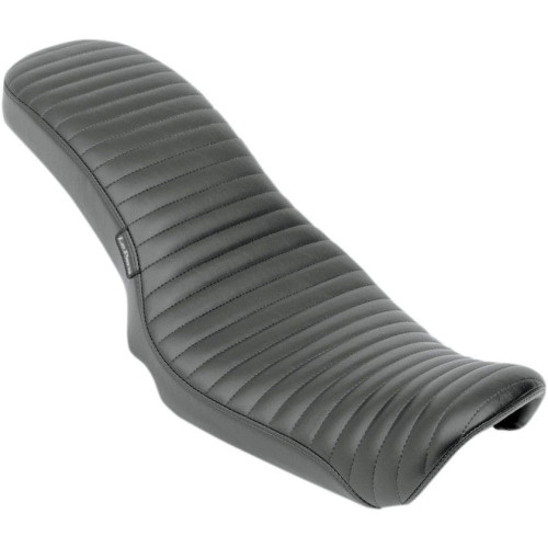 PartzBiz HD: 4411175-Le Pera Black Pleated Stitch Cobra 2 Up Seat for Harley Dyna 06-16 Models | LK-071PT