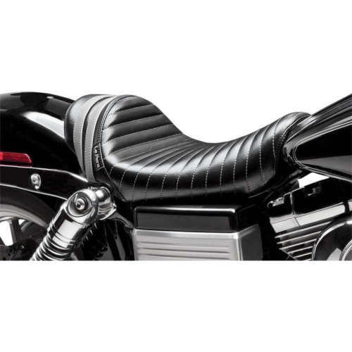 PartzBiz HD: 4411143-Le Pera Black w/ Gray Stripes CafÔøΩ Stubs Spoiler Solo Seat for Harley Dyna 06-16 | LK-411GY PartzBiz HD: 4411143-Le Pera Black w/ Gray Stripes CafÔøΩ Stubs Spoiler Solo Seat for Harley Dyna 06-16 | LK-411GY
