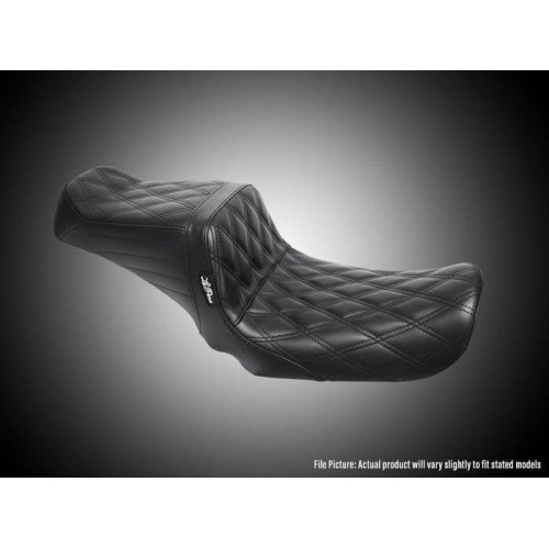 PartzBiz HD: 4411072-Le Pera L-588DD Tailwhip 2-Up Seat Double Diamond สีดำ Harley FXR 82-94