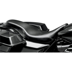 PartzBiz HD LPLK-079 - Le Pera Smooth Black Vinyl Cobra เบาะยาวเต็มตัวสำหรับ Harley Touring 08-15 | เลอ เปอร่า