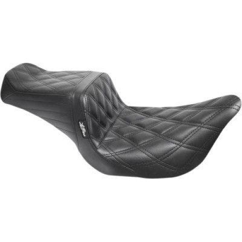 PartzBiz HD: 4410977-Le Pera LK-587DD Tailwhip 2-Up Seat Double Diamond Black Harley Touring FL 08-23