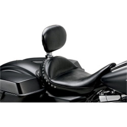 PartzBiz HD LPLK-697BR - Le Pera Monterey Solo Black Vinyl Seat w/ Driver Backrest for Harley FLH/T 08-15 | Le Pera PartzBiz HD LPLK-697BR - Le Pera Monterey Solo Black Vinyl Seat w/ Driver Backrest for Harley FLH/T 08-15 | Le Pera