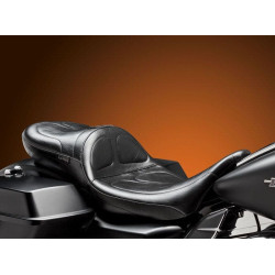 PartzBiz HD LPLK-957DLBR - Le Pera Maverick Daddy Long Legs 2-Up Stitched Seat w Backrest Harley FLH 08-15 | Le Pera PartzBiz HD LPLK-957DLBR - Le Pera Maverick Daddy Long Legs 2-Up Stitched Seat w Backrest Harley FLH 08-15 | Le Pera