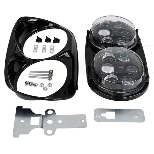 PartzBiz HD: 4410726-ไฟหน้า LED พร้อม Halo Dual Projector Daymaker Style 04-13 Harley Road Glide FLTR
