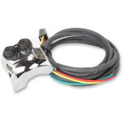 PartzBiz HD DS06160207 - Legend Chrome 1” สวิตช์ควบคุม Air Ride แบบติดแฮนด์ Harley Deutsch Pin | 0616-0207