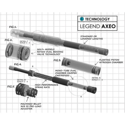 PartzBiz HD: 4410636-Legend AXEO Performance Lowered Fork Suspension Mono Tube Cartridge 14-16 Trike | 0414-0518 PartzBiz HD: 4410636-Legend AXEO Performance Lowered Fork Suspension Mono Tube Cartridge 14-16 Trike | 0414-0518
