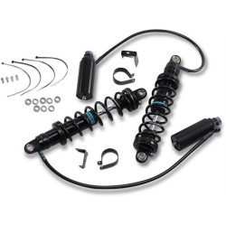 PartzBiz HD DS13101885 - Legend Suspension Revo-ARC 14" Piggyback HD Adjustable Shocks 09-13 Harley FLH/T | 1310-1885