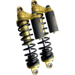 PartzBiz HD DS13101923 - Legend Suspension 13 ” Gold Heavy Duty REVO ARC โช๊คหลัง Piggyback Harley FXR 84-00 1310-1923 13101923 electra road street glide king fat bob boy low softail slim deluxe Heritage Harley Davidson FXR Disc Glide Low Rider Sport Grand touring อ่างเก็บน้ำแบบก