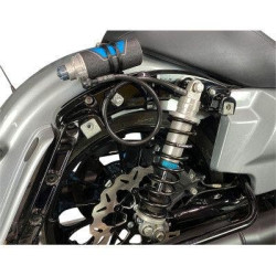 PartzBiz HD DS13101928 - Legend Suspension 14” Gold Standard REVO ARC Remote Reservoir Shocks HD FL 99-08 1310-1928 13101928 electra road street glide king fat bob boy low softail slim deluxe Heritage Harley Davidson FXR Disc Glide Low Rider Sport Grand touring อ่างเก็บน้ำแบบกำหน