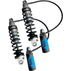 PartzBiz HD DS13101936 - ระบบกันสะเทือน Legend 13” Gold Standard REVO ARC Remote Reservoir Shocks HD FL 14-Up 1310-1936 13101936 electra road street glide king fat bob boy low softail slim deluxe Heritage Harley Davidson FXR Disc Glide Low Rider Sport Grand touring Custom อ่างเก็