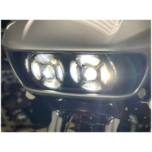 PartzBiz HD: 4410471-Letric LLC-5LRS ไฟหน้าแบบ Double Barrel Integrated Turn Signals Harley FLTR 15-20 davidson road glide custom bagger คุณภาพประสิทธิภาพดีที่สุดสำหรับ