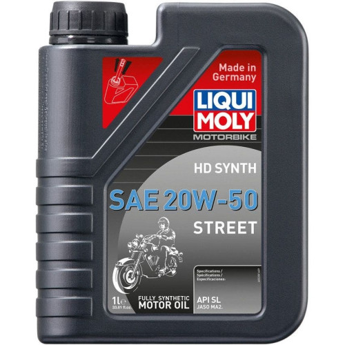 PartzBiz HD: 4410409-Liqui Moly น้ำมันเครื่องสังเคราะห์แท้ 20100 20W-50 (1 ลิตร / 33.8 ออนซ์) มอเตอร์ไซค์ 4 จังหวะ จักรยานชอปเปอร์ Bobber สุดยอดการอัพเกรดใหม่ประสิทธิภาพสูง น้ำมันหล่อลื่นมอเตอร์ถนนที่เหนือกว่า
