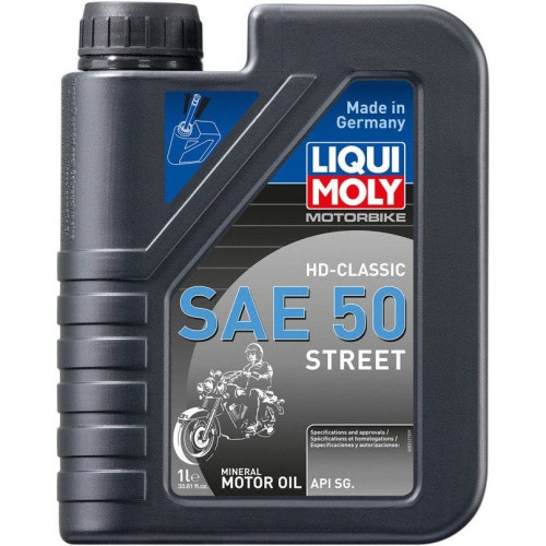 PartzBiz HD: 4410411-Liqui Moly 20104 Conventional SAE 50 Engine Oil (1 Liter / 33.8 fl oz.) Harley 4 Stroke Motorcycle Bike Chopper Bobber Best New Upgrade Performance High Quality Superior Street Motor Lube