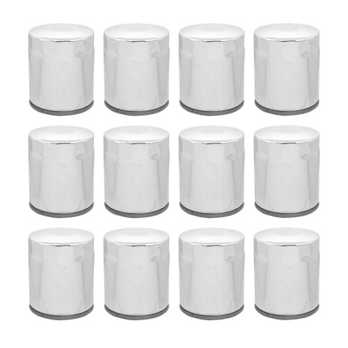 PartzBiz HD: 4410378-Lot of 12 Chrome 10 Micron Oil Filter Harley Big Twin Cam M8 Repl 63798-99 PartzBiz HD: 4410378-Lot of 12 Chrome 10 Micron Oil Filter Harley Big Twin Cam M8 Repl 63798-99