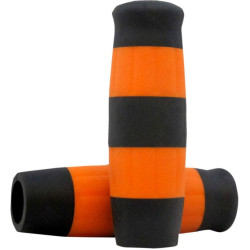 PartzBiz HD DS06301729 - Lowbrow Black & Orange Flying Monkey 1 ” Krayton Rubber Grips Harley หรือ Custom | 4082