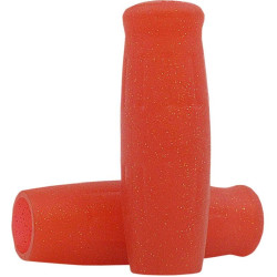 PartzBiz HD DS06301745 - Lowbrow Metalflake Red Classic 1 ” Krayton Rubber Grips Harley Metric & Custom | 4098