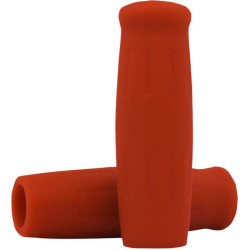 PartzBiz HD DS06301741 - Lowbrow Red Classic 1 ” Krayton Rubber Grips Harley Metric & Custom | 4094