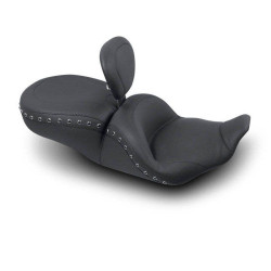 PartzBiz HD MD79673 - Mustang Lowdown Studded Black Seat With Driver Backrest Harley FLHR FLHX 97-07 | 79673 PartzBiz HD MD79673 - Mustang Lowdown Studded Black Seat With Driver Backrest Harley FLHR FLHX 97-07 | 79673