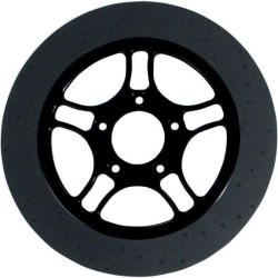 PartzBiz HD DS17101534 - Lyndall Ultra Light Ceramic Composite 11.5 โรเตอร์เบรกหลังรูปสามเหลี่ยมสีดำ Harley 00-13 Models | NVLD-115RBT5SA