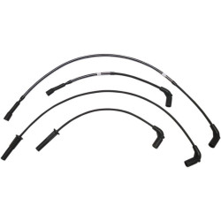PartzBiz HD DS21040340 - Magnum 3046K Black Pearl Braided Spark Plug Ignition Wires Harley Touring 17-Up