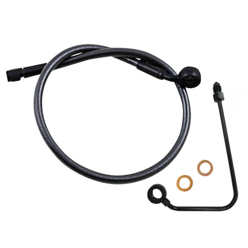 PartzBiz HD: 4410266-Magnum Alternate Length Upper Brake Line 35D 24" Black Harley Softail 11-17 PartzBiz HD: 4410266-Magnum Alternate Length Upper Brake Line 35D 24" Black Harley Softail 11-17