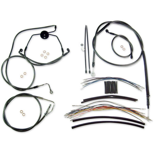 PartzBiz HD: 4410196-Magnum Black Pearl Complete 15"-17" Handlebar Installation Kit 08-13 FLH W/ ABS | 487312 PartzBiz HD: 4410196-Magnum Black Pearl Complete 15"-17" Handlebar Installation Kit 08-13 FLH W/ ABS | 487312