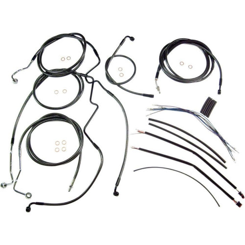 PartzBiz HD: 4410202-Magnum Black Pearl Complete 15"-17" Handlebar Installation Kit 14-15 FLHT W/ ABS | 487342 PartzBiz HD: 4410202-Magnum Black Pearl Complete 15"-17" Handlebar Installation Kit 14-15 FLHT W/ ABS | 487342