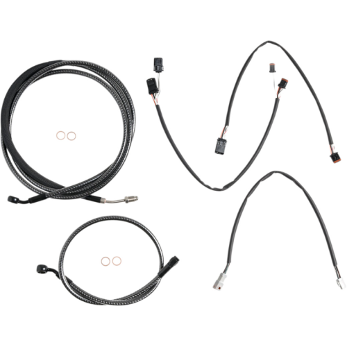 PartzBiz HD: 4410027-Magnum KARBONFIBR 12-14 ชุดติดตั้งสายควบคุมแฮนด์ Harley Sharknose 17-Up
