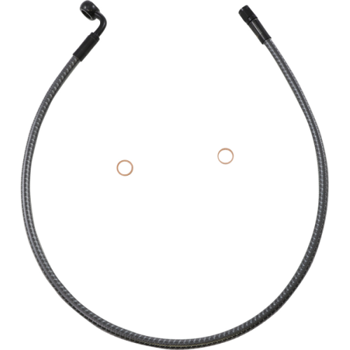 PartzBiz HD: 4410009-Magnum KARBONFIBR 28" Front Upper Brake Line Kit 90 Deg ABS Harley & Custom PartzBiz HD: 4410009-Magnum KARBONFIBR 28" Front Upper Brake Line Kit 90 Deg ABS Harley & Custom