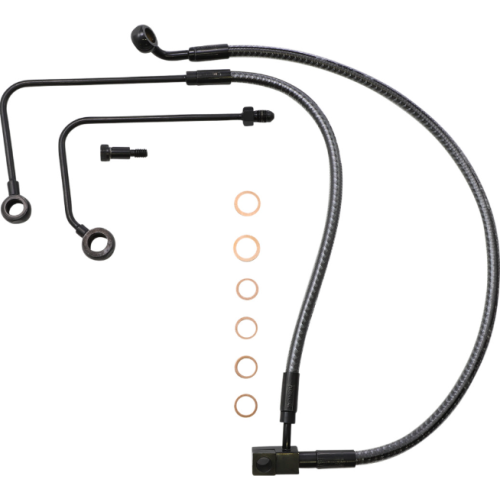 PartzBiz HD: 4409936-Magnum KARBONFIBR สายเบรคล่าง AN-3 ABS ดิสก์เดี่ยว Harley Softail 11-17 PartzBiz HD: 4409936-Magnum KARBONFIBR สายเบรคล่าง AN-3 ABS ดิสก์เดี่ยว Harley Softail 11-17