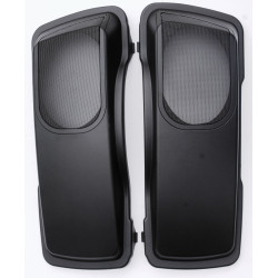 PartzBiz HD EP-SPEAKER-LIDS - เคลือบสีดำไม่พ่นสี 6X9 ฝาลำโพง Saddlebag ชุดชุด Bagger ฮาร์เลย์ FLH/T 98-13