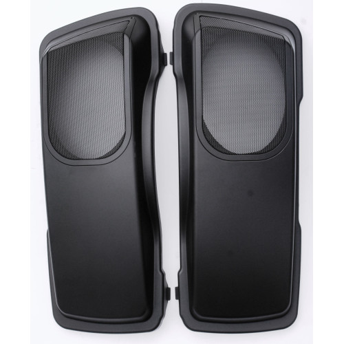 PartzBiz HD: 4409813-เคลือบสีดำไม่พ่นสี 6X9 ฝาลำโพง Saddlebag ชุดชุด Bagger ฮาร์เลย์ FLH/T 98-13