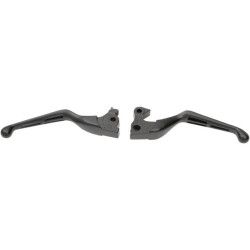 PartzBiz HD DS06100797 - Matte Satin Black Slotted Wide Brake Clutch Lever Set Sportster XL 14-17 | 0610-0797