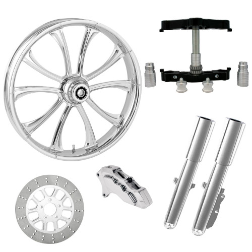 PartzBiz HD: 4409817-Maverick Chrome 23 ” ยางล้อเดี่ยวคราด Triple Trees Lowers & Sliders | ไม่ฝักใฝ่ฝ่ายใด-SNGL-CHR-KIT-23PCKG