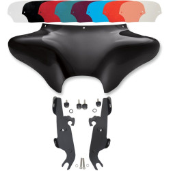PartzBiz HD DS23300017|DS23200044|& Windshield - Memphis Shades Batwing Fairing Black Trigger Lock Mount Shield FLST โดยไม่มีแสง | MEM7011 และ MEM8988