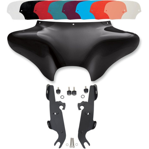 PartzBiz HD: 4409759-Memphis Shades Batwing Fairing Black Trigger Lock Mount Shield FLST โดยไม่มีแสง | MEM7011 และ MEM8988