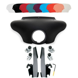 PartzBiz HD DS23300075|DS23200077|& Windshield - Memphis Shades Batwing Fairing ชิลด์ Trigger Lock Mount สีดำ FXD FXDL 1200C | MEM7081 และ MEB8967