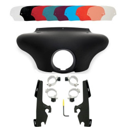 PartzBiz HD DS23300075|DS23200084|& Windshield - Memphis Shades Batwing Fairing ชิลด์ Trigger Lock Mount สีดำ FXSB FXDWG | MEM7081 และ MEB8977