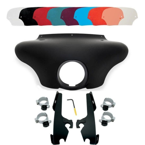 PartzBiz HD: 4409762-Memphis Shades Batwing Fairing Black Trigger Lock Mount Shield FXST/D/B FXDWG | MEM7081 และ MEB8968
