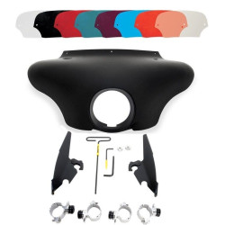 PartzBiz HD DS23300075|DS23200142|& Windshield - Memphis Shades Batwing Fairing สีดำ Trigger Lock Mount Shield XL 1200C 11-18 | MEM7081 และ MEB2008