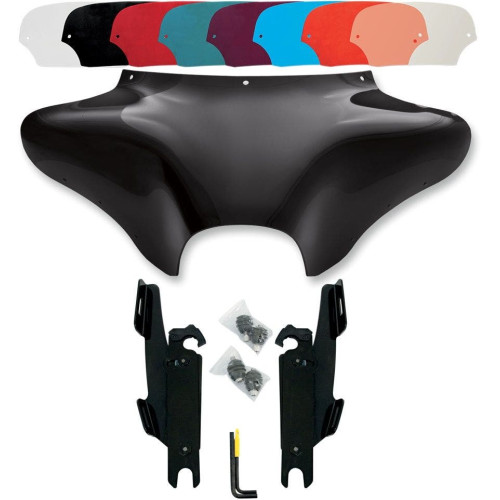PartzBiz HD: 4409730-Memphis Shades Batwing Fairing Kit Black Trigger Lock Mounts Windshield FLHR | MEM7011 และ MEK1914