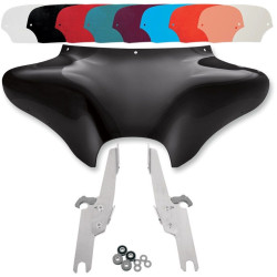 PartzBiz HD DS23300017|DS23200048|& Windshield - Memphis Shades Batwing Fairing Kit ล็อคทริกเกอร์ขัดเงา Mounts กระจก FLHR | MEM7011 และ MEK1913