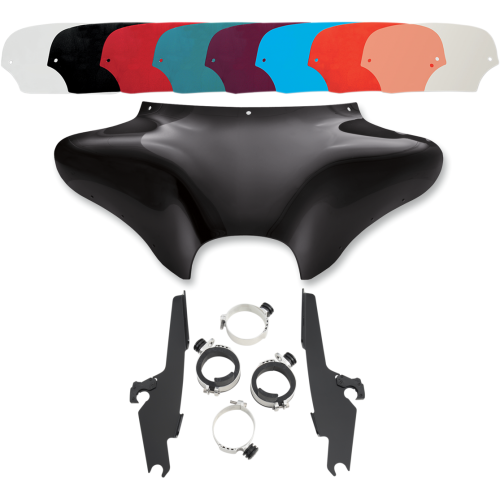 PartzBiz HD: 4409735-Memphis Shades Batwing Fairing ขัดเงา Trigger Lock Mount Shield Dyna FLD | MEM7011 และ MEK1983