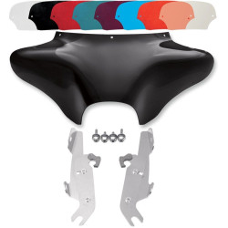 PartzBiz HD DS23300017|DS23200021|& Windshield - Memphis Shades Batwing Fairing ขัดเงา Trigger Lock Mount Shield FLST โดยไม่มีแสง | MEM7011 และ MEM8971