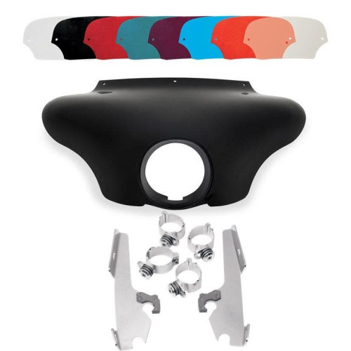 PartzBiz HD: 4409738-Memphis Shades Batwing Fairing โล่ Mount Lock ขัดเงา FXSB FXDWG | MEM7081 และ MEM8977