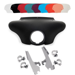 PartzBiz HD DS23300075|DS23200013|& Windshield - Memphis Shades Batwing Fairing ขัดเงา Trigger Lock Mount Shield FXST/D/B FXDWG | MEM7081 และ MEM8968