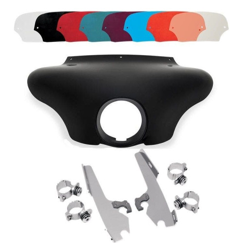 PartzBiz HD: 4409739-Memphis Shades Batwing Fairing ขัดเงา Trigger Lock Mount Shield FXST/D/B FXDWG | MEM7081 และ MEM8968