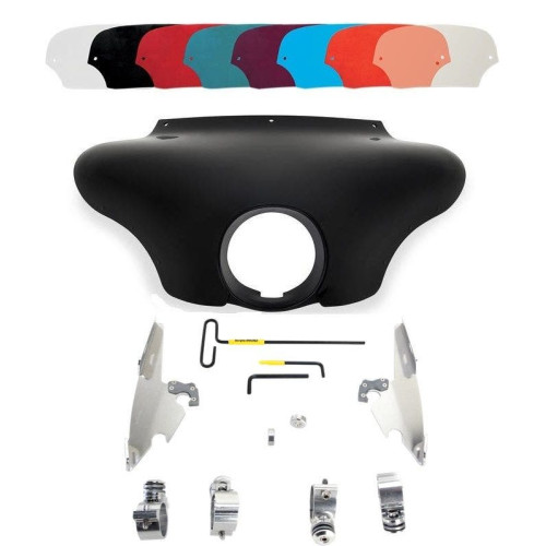 PartzBiz HD: 4409744-Memphis Shades Batwing Fairing ขัดเงา Trigger Lock Mount Shield XL 1200C 11-18 | MEM7081 และ MEK2008