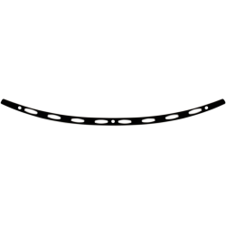 PartzBiz HD DS23500377 - Memphis Shades Black Stainless Steel Windshield Trim Oval Harley Batwing 14-Up