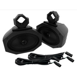 PartzBiz HD DS44050505 - Hogtunes Metrix Audio Element 1 Tube Mount Speakers w/ Wiring Harness 5 X 7 4-ohm 100 Watts RMS utv side by side offroad weather proof sound system อัพเกรด 44050505 4405-0505